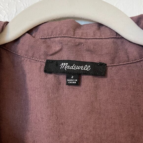 Madewell Linen Midi Shirtdress in chalked fig - Picture 5 of 7
